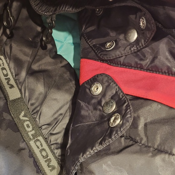 Volcom Snowboard Ski Jacket Women S Owl Insulated Mid-length Hood Zip Pockets - Picture 11 of 16